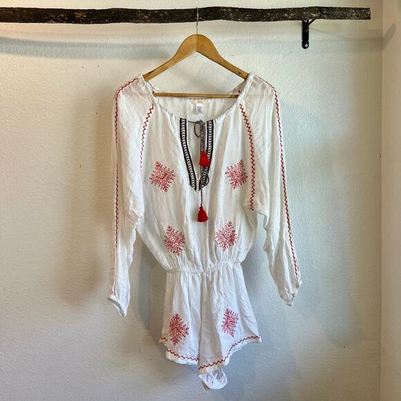 Eberjey Ivory Fiesta Nador Rhea Beach Summer Cotton Romper Size Small/Medium - Picture 13 of 14